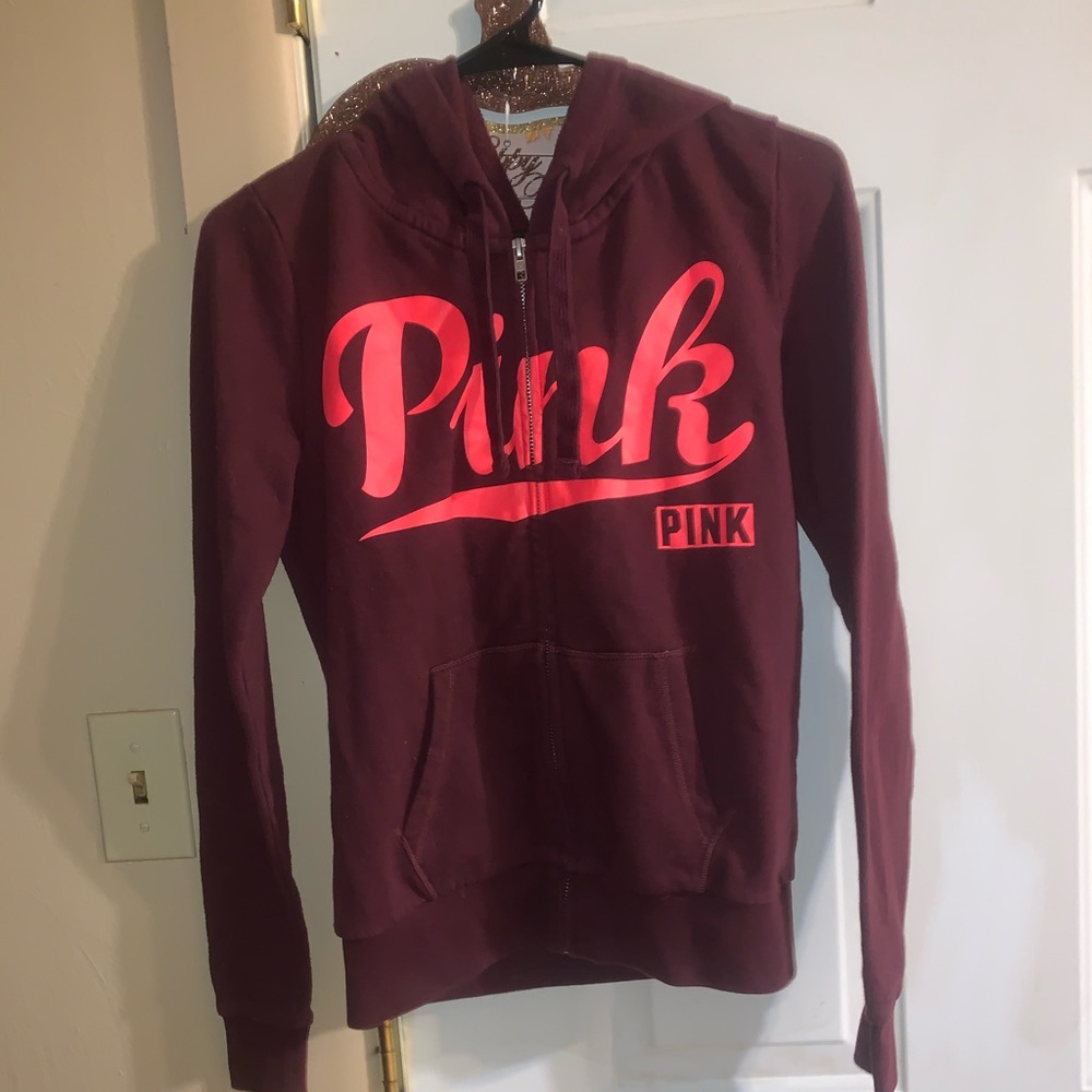 Victoria secret pink burgundy zip up